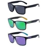 LECKIRUT Vintage Polarized Sunglasses for Men Women Retro Oversized Square Mirror Sun Glasses