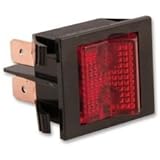 "Eaton / Switches 2600R11E Switch, Snap-In AC Rocker, MIDSize, 16A@125VAC/250VAC; DPST, ON-NONE-OFF, RED"