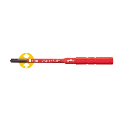 Wiha 34588 - Punta slimPunta electric 2831 slimPunta electric SL/PH2 x 75 mm Cod. 2831132, Nero