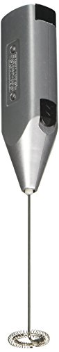 GlAREE Electric Milk Frother, Stainless Steel Handheld Battery Operated Drink Mixer for Coffee, Milk, Silver Electric Foam Maker