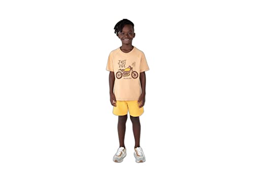 Camiseta Infantil Menino Manga Curta Em Malha Com Estampa