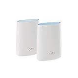 NETGEAR Orbi Tri-band Whole Home Mesh WiFi System with 3Gbps Speed (RBK50) - Router & Extender replacement covers up to 5,000 sq. ft., 2-pack includes 1 router & 1 satellite White