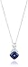 Sterling Silver Lab Sapphire and Lab White Sapphire Cushion Pendant Necklace, 18''