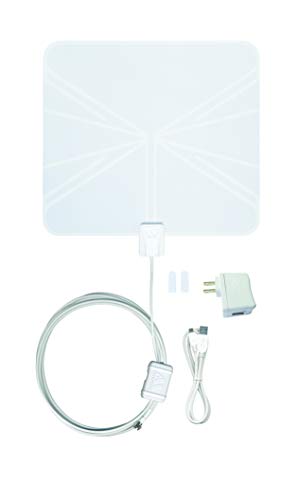 Winegard FL5500A FlatWave Amped Digital HD Indoor TV Antenna – Amplified, 4K & ATSC 3.0 Ready, High-VHF/UHF, 60 Mile Range, Dual Color, 6 ft Cable