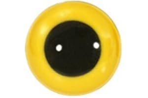 CALCASTLE CRAFT Animal Eyes with Black Centers & Metal Washers (9 mm - 12 pcs, Yellow)