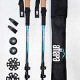 Atlapa Sports Grey Trekking Poles with Cork Grips 2 pcs of Strong Adjustable Flip Lock Lightweight 7075 Aluminum Collapsible Cork Trekking Pole for Hiking Trekking Hunting Includes Tips and Bag