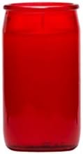 Red Colored Glass 4" Candle with Unscented White Wax
