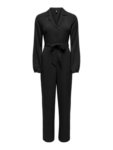 Onlnova Life Elite L/S ZIRA JUMPSUIT SOL, Negro, XS