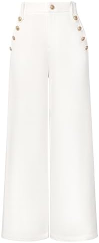 cemi ceri women's high waist dress pants Cemi Ceri Women's High Waist Wide Leg Dress Pants  Elegant Work Trousers,  Office & Casual Wear, Flared Business Slacks