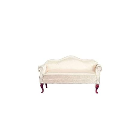 Amazon Com Dollhouse Miniature White Queen Anne Sofa Toys Games