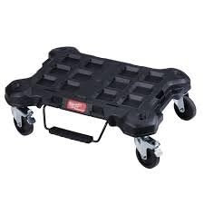 Milwaukee Black Polymer Packout Flat Trolley, 250 lb Capacity, 4 Casters