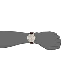 tommy hilfiger de los hombres 'sofisticado Sport de acero inoxidable y piel Casual reloj de cuarzo, color: café (modelo: 1791400)