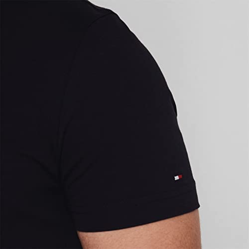 T-Shirt Manches Courtes Homme Core Tommy Logo Col Ras-du-Cou, Bleu (Sky Captain), M