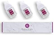 Derma Roller Replacement Heads 0.25mm Microneedle Rollers For Face and Body 600 Titanium Needles .25mm Micro Needle Length Dermaroller Heads With Protective Covers (3 Pack Replacement heads Only)