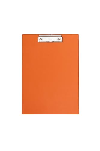 MAUL 2335243 A4 Portrait Clipboard with Foil Cover - Orange