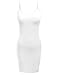 TOP LEGGING TL Women's Soft Cotton Basic Spaghetti Strap Seamless Active Cami Slip Dress White Small