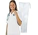 Natural Uniforms Women Scrub Set Medical Scrub Top and Pants, White, Medium
