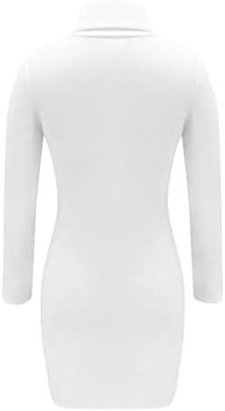 タイトスカート インナー ミニスカ タートルネック 新作製品 世界最高品質人気 膝丈 ストレッチ B07zz7htyg キャバ 長袖 長袖 激安超特価 正規品送料無料 セーター ドレス 100 品質保証 セクシー ホワイト ニットワンピース タイト オフィスワンピース ミニ 膝丈