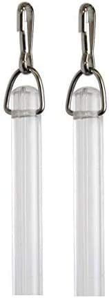 Fabrics and Drapes 48 Inch (4 Foot) 2 Pack - Amazing Drapery Fluted Flexible Clear Acrylic Baton Curtain Wands 1/2 Inch Thick with Snap Hooks - Very Light Weight -Style #0424