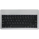 GGMM B-typer Lifetime Warranty Wireless Bluetooth Keyboard Ultra-slim & Compact Aluminum Keyboard for iOS/ OSX/ Windows/ Android 3.0 and above/ iPad/ iPhone/ Samsung Galaxy Tab/ Google Nexus/ With Built-in Rechargeable Lithium Battery (Silver/White)