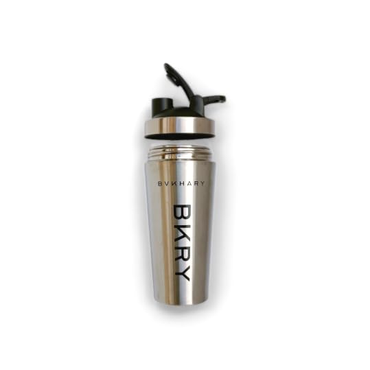 bvkhary BKRY Protein Shaker Bottle - 739ml - BPA-Free, Leak-Proof - Ideal for Mixing Protein Powders and Supplements - Gym - Metal - Stainless Steel (Silver)
