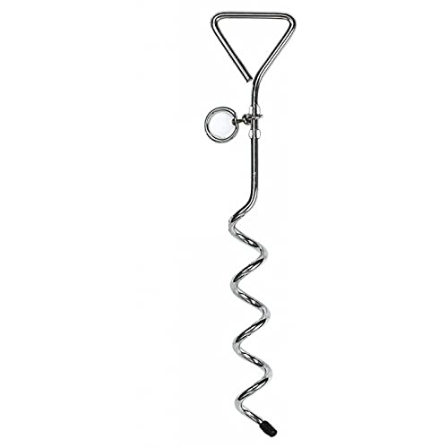 Dog Stake Metal, Pet Stake Spiral Tie-Out Pet Supply Tether Dog Leash Anchor Stakes with Spiral Shape Suitable for Outdoor Yard and Camping Small, Medium and Large Pets, Stake-Out Spike, Dog tie out