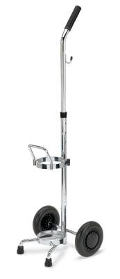Radnor Medical D/E Cylinder Cart Light Weight With Durable, 6" Non-Marring, Semi-Pneumatic Wheels And Chrome Finish