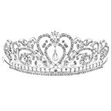 Abeillo Hochzeit Braut Kronen-Stirnband Tiara Charming Strass Kopfstück Silber (Diadem 3)