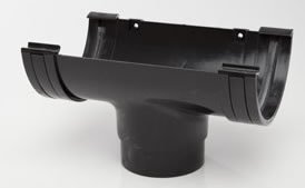 Polypipe RL605BR Brown 150mm (6") high Capacity Half Round Gutter Running Outlet