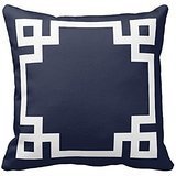 Decors Navy Blue and White Greek Key Border Pillow Case Cushion Cover Home Sofa Decorative 18 X 18 Squares Case Cushion Cover Home Sofa Decorative 18 X 18 Squares (Twin Sides)
