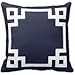 Decors Navy Blue and White Greek Key Border Pillow Case Cushion Cover Home Sofa Decorative 18 X 18 Squares Case Cushion Cover Home Sofa Decorative 18 X 18 Squares (Twin Sides)