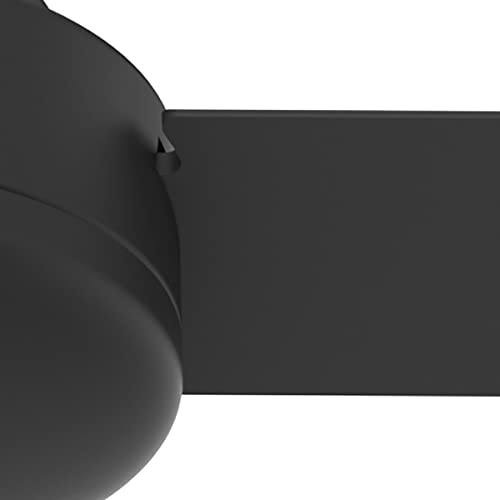 Hunter Presto, Indoor, Ceiling Fan, No Light, Modern, 52 inch, Matte Black | Standard Mount, Wall Control, 3 Blades, For Bedroom, Living Room, Kitchen, 50810