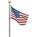 21 FT Heavy Duty Tapered Telescoping Silver Aluminum Tangle Free No Furl Residential Flagpole WindStrong - 2.5 Inch Butt Made in The USA 5 Year Warranty and 3x5 Embroidered and Sewn US Nylon Flag primary
