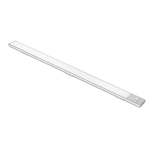 Emuca - Luminaria LED Kaus ricaricabile tramite usb e con sensore di movimento, L 600 mm, Anodizzato opaco, Plastica e alluminio, 1 un