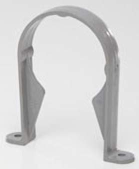 3 x POLYPIPE RR126G Grey Stand Off Pipe Clip (Saddle Bracket) for 68mm Round downpipe