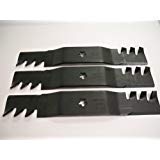 Set of 3, Made In USA Heavy Duty Replacement Mulching Blades For Craftsman, Poulan, Husqvarna Blade Numbers 187255, 187256, or 187254