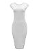 Tom's Ware Womens Stylish Zip Up Cap Sleeve Bodycon Midi Dress TWCWD152-WHITE-US S/M
