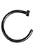 Black Titanium Anodized Nose Ring Hoop Body Piercing 18 Gauge 5/16