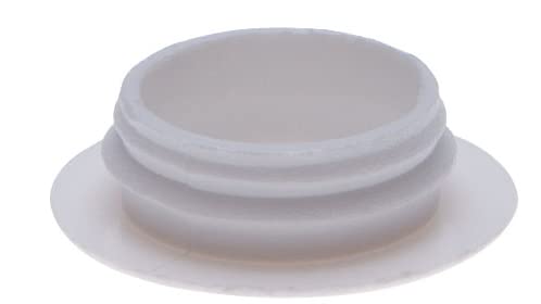 Plastic Сap Hole Cover Plastic End Caps Ribbed Inserts for Round Tubes Holes Size 14.5mm x 19mm (Pack of 100) Color White