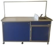 Monsam FSC-001 Food Service Cart with Portable Self Contained Sink44; Blue