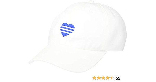 adidas Golf 3 Stripe Heart Hat, White 