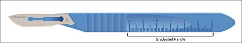 MedBlades Disposable Scalpel #15, with Stainless Steel Blades with Plastic Scalpel Handle, Sterile, Individually Sealed, Box of 10 for Craft, Hobby, Dermaplaining, Podiatry & More - Thumbnail 3