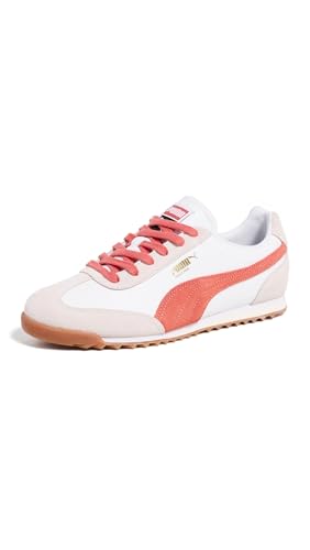 PUMA Women's Arizona Retro Sneakers, PUMA White/Red Glamour/Gum, 11 Medium US at Amazon