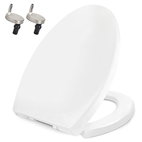 Toilet Seat Elongated Soft Close with Quick Release Hinges MUYE Never