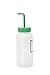 Vestil BTL-WW-16G-LBL Wide Mouth Low Density Polyethylene (LDPE) Round Squeeze Wash Bottle with Label and Green Cap, 16 oz Capacity, Translucent