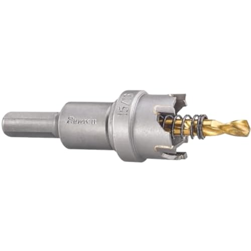 Starrett Tungsten Carbide Tipped Hole Saw - SM24 Sheet Metal Cutter With Arbor & Pilot Drill Bit - For Drilling Stainless Steel Aluminum Alloy - 24 mm
