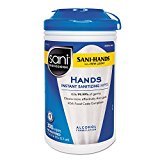 Sani Professional P92084 Sani-Hands with Tencel Sanitizing Wipes, 7.5" x 5.0", 300 count