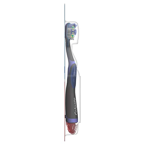Colgate 360 Floss Tip Battery Powered Toothbrush, Sonic Toothbrush With Soft Bristles, Tongue