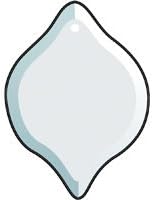 Pack of 6 Clear Glass Ornament Blanks - for Etching, Engraving, Painting, etc.