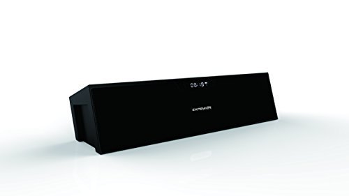 Expower Bookshelf furnishings / computer desk / home wireless Bluetooth speaker (microphone, FM radio, alarm clock, AUX input) (Black)